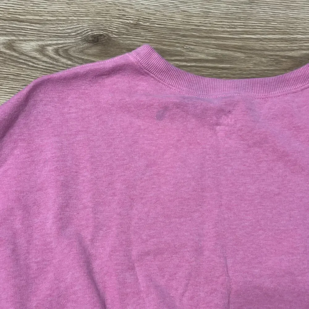 Justice Youth Girl’ Pink Logo Cropped Pullover Sweatshirt Size XL 16/18 (A46)
